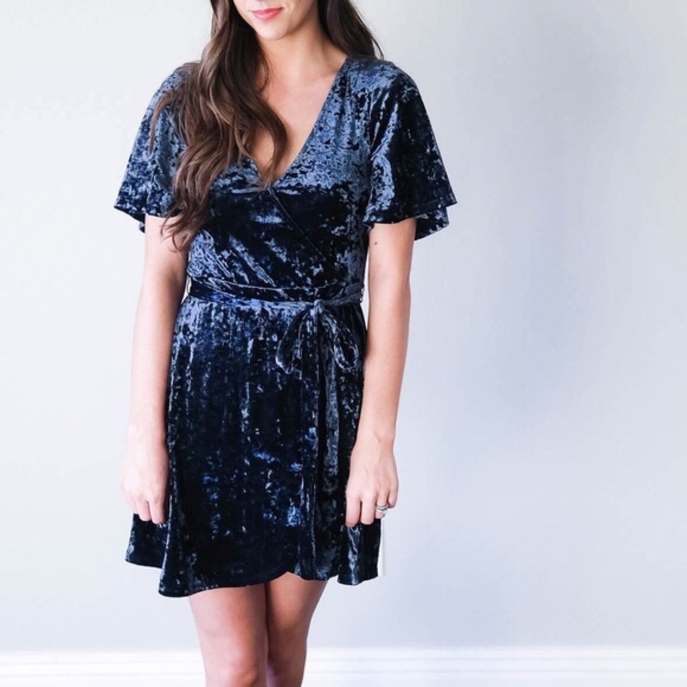 AE Blue Velvet Dress